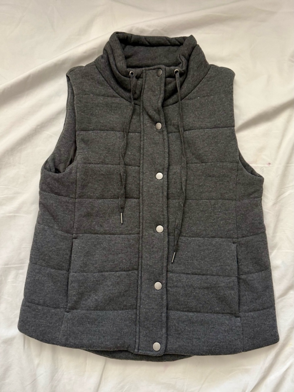 Grey quilted women's vest